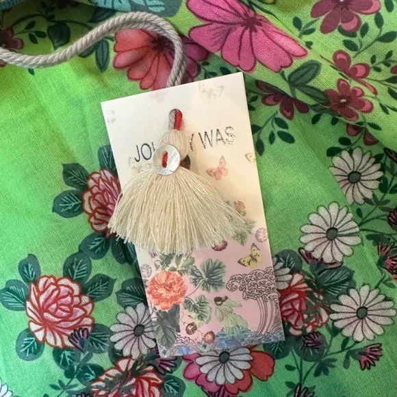 Johnny Was Green and Blue Floral Midi Dress - Picture 10 of 14